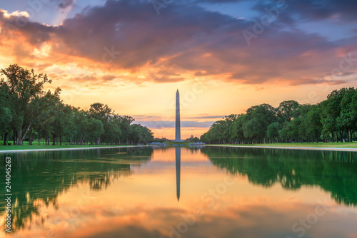 Washington Monument on the Reflecting Pool in Washington, D.C. photo