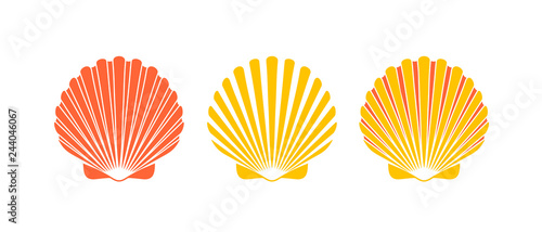 Photo Scallop logo. Isolated scallop  on white background