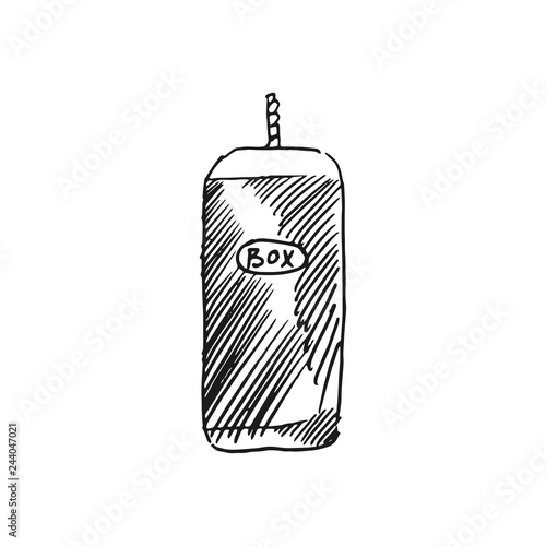 punching bag vector doodle sketch isolated on white background