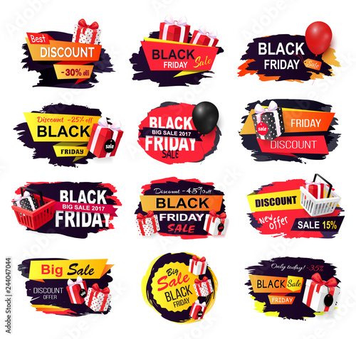 Black Friday, Isolated Banners Design, Sellout
