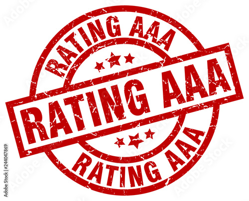 rating aaa round red grunge stamp