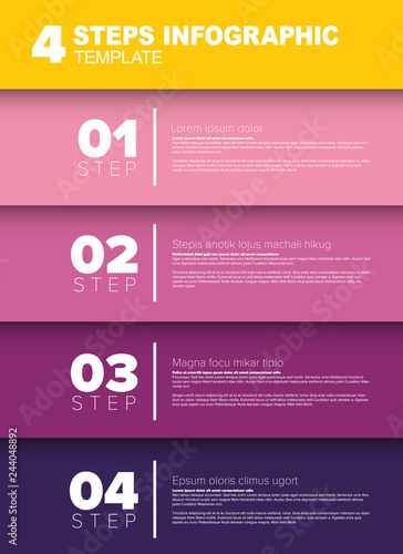 Vector progress four steps template