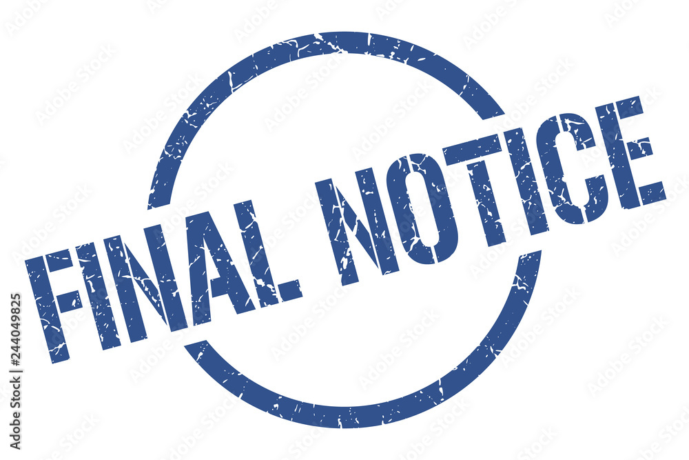 final notice stamp final notice stamp