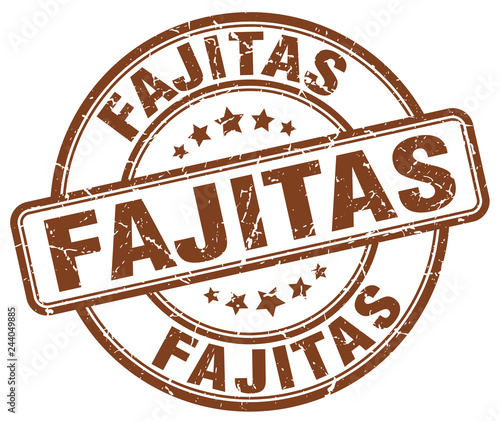 fajitas brown grunge round vintage rubber stamp