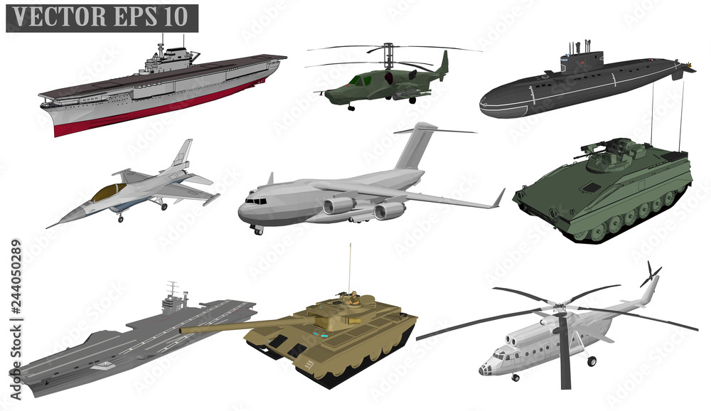 Fototapeta premium Vector weapons for soldiers