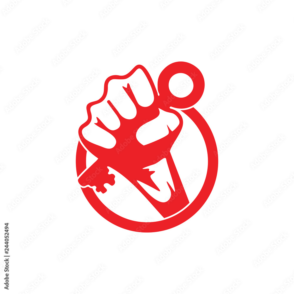 hand fist key to success symbol motion logo vector hand fist key to success symbol motion logo vector