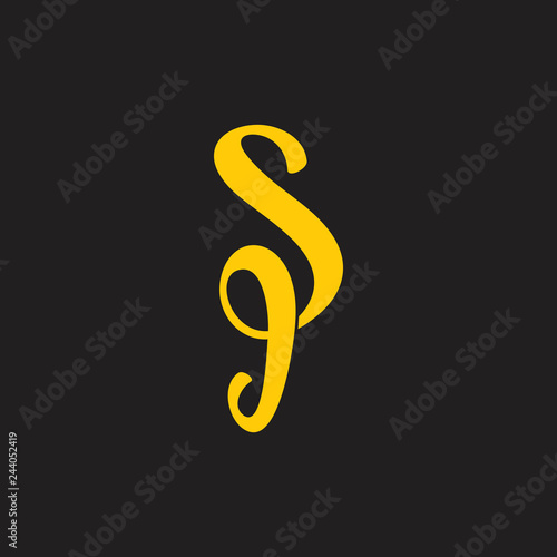 letters sg loop ribbon design logo vector