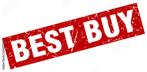 square grunge red best buy stamp