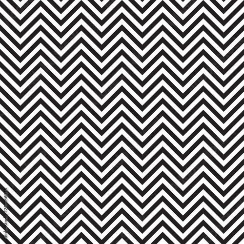 Chevron zigzag seamless pattern of parallel lines. Geometric wave. Seamless background with horizontal black and white stripes in zigzag.
