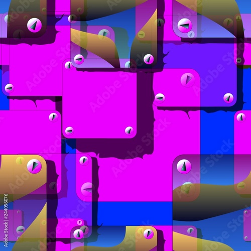 Hand drawn seamless vector objects from abstract modules.