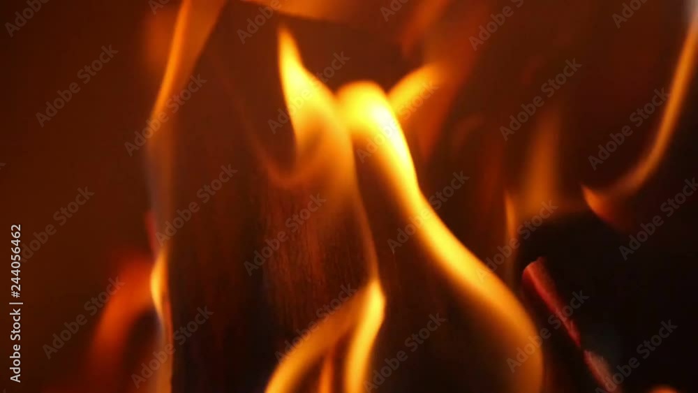 Closeup Of Fire Burning In Slow Motion Closeup Of Fire Burning In Slow Motion
