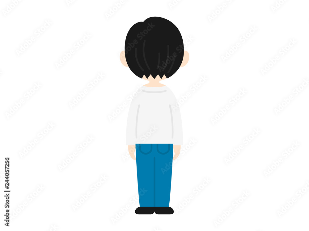 後ろから見た男性のイラスト Stock ベクター | Adobe Stock