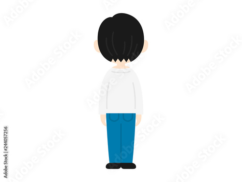 後ろから見た男性のイラスト
