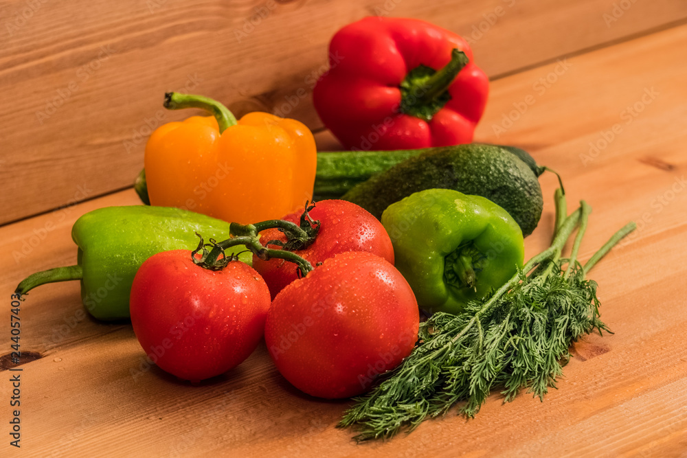 fresh vegetables on wooden table fresh vegetables on wooden table