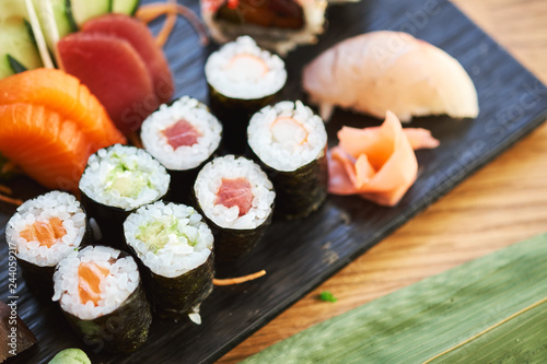 Rolls and sushi set