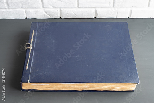 cover old blue photo album for photos
