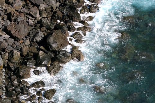 rocks in the blue sea