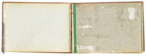 old yellowed photo album for photos.