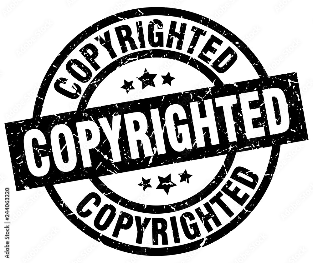 copyrighted round grunge black stamp copyrighted round grunge black stamp