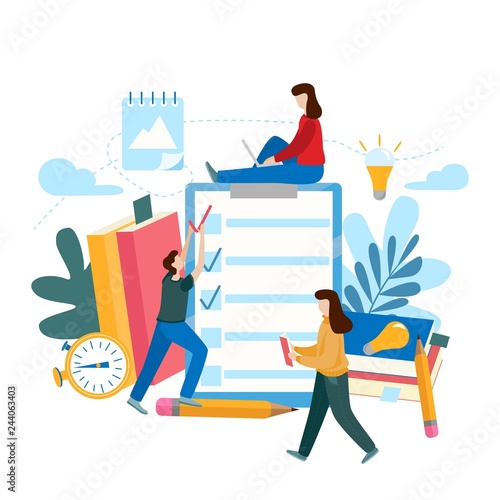 Survey or exam form long paper sheet with answered quiz checklist and success result.
