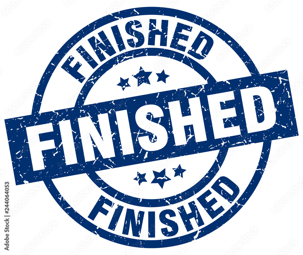 finished blue round grunge stamp finished blue round grunge stamp