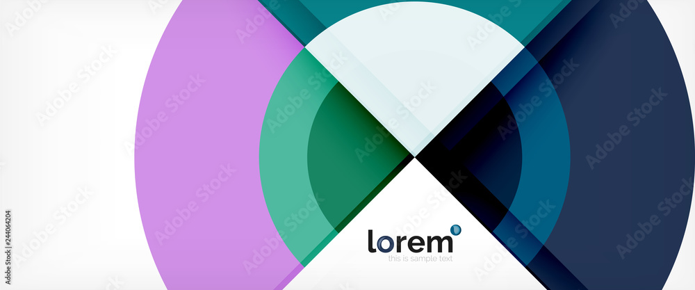 Modern geometric circles abstract background, colorful round shapes with shadow effects Modern geometric circles abstract background, colorful round shapes with shadow effects