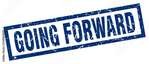 square grunge blue going forward stamp