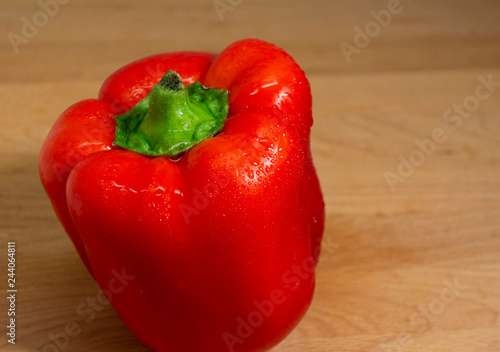 Paprika with small water droplets