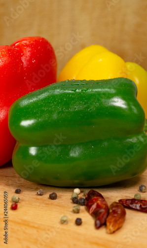 Paprika with small water droplets
