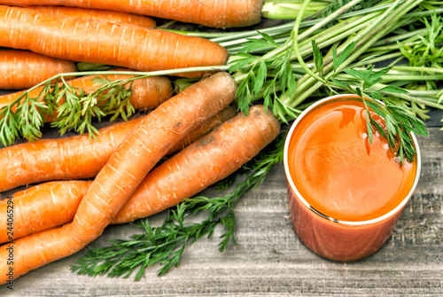Carrot juice fresh vegetable roots Healthy food drinks