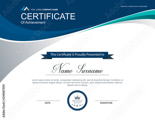 Vector certificate template