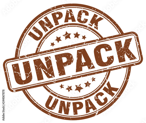 unpack brown grunge stamp