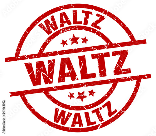 waltz round red grunge stamp