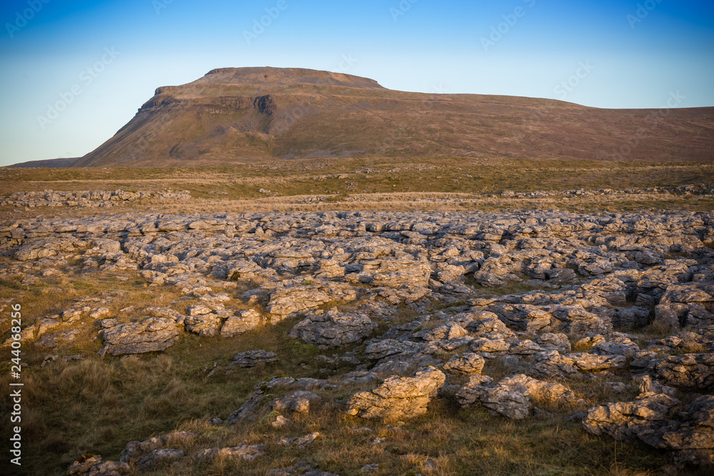 Ingleborough (723 m or 2,372 ft) is the second-highest mountain in the Yorkshire Dales.[1] It is one of the Yorkshire Three Peaks (the other two being Whernside and Pen-y-ghent), and is frequently cli