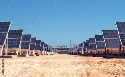 Solar panels on ground