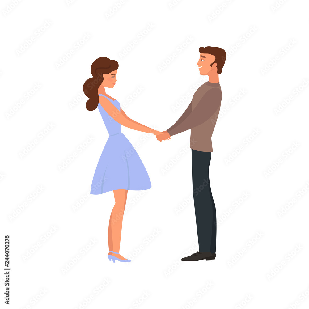 Happy loving couple young boyfriend and girlfriend having a date together. Happy loving couple young boyfriend and girlfriend having a date together.