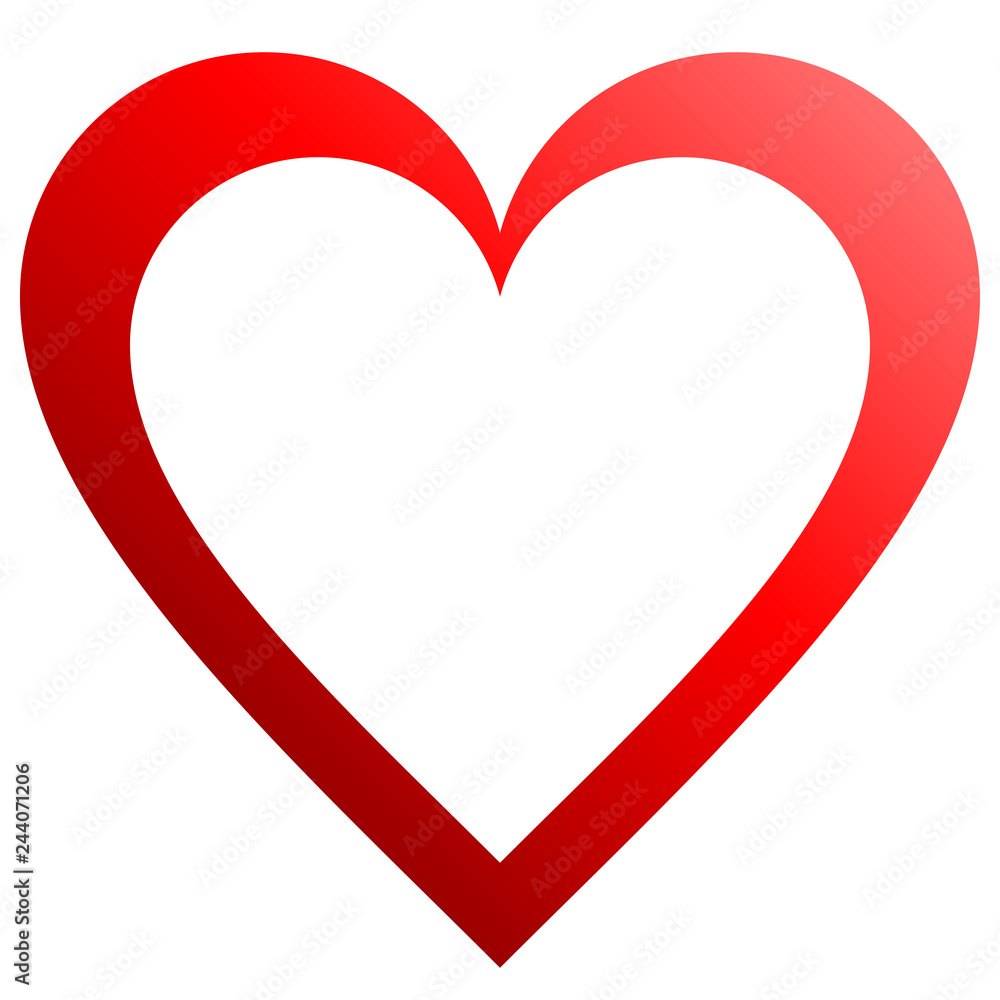 Heart symbol icon - red outlined gradient, isolated - vector Heart symbol icon - red outlined gradient, isolated - vector