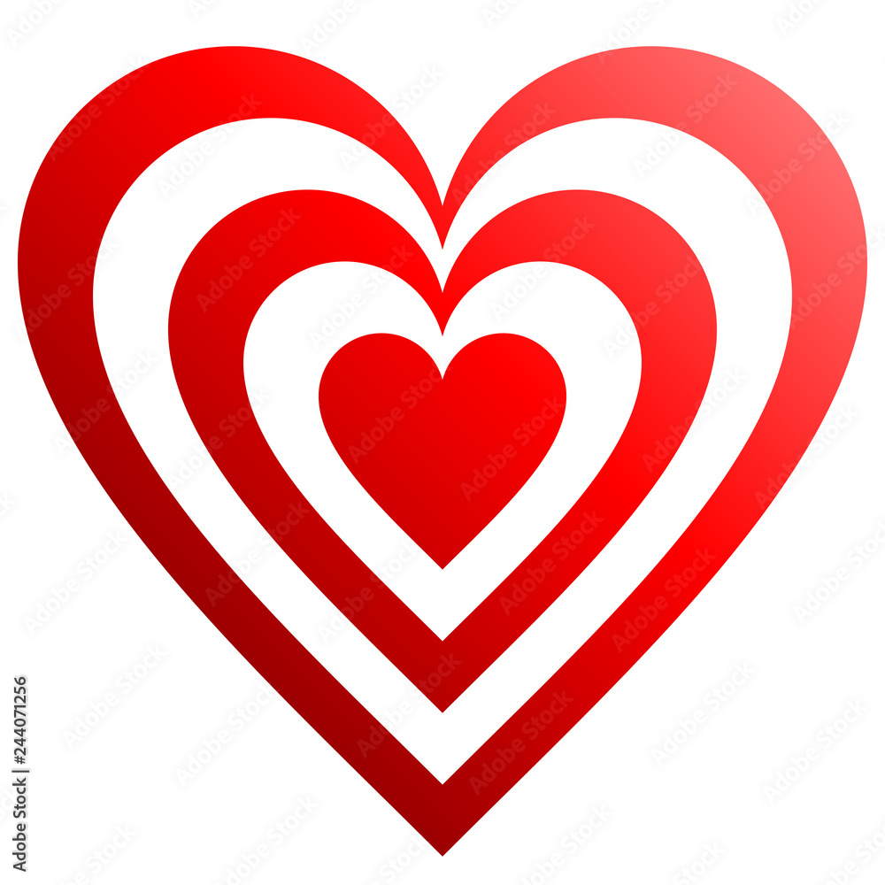 Heart target symbol icon - red gradient, isolated - vector Heart target symbol icon - red gradient, isolated - vector