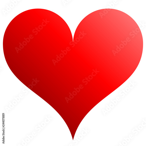Heart symbol icon - red gradient  isolated - vector