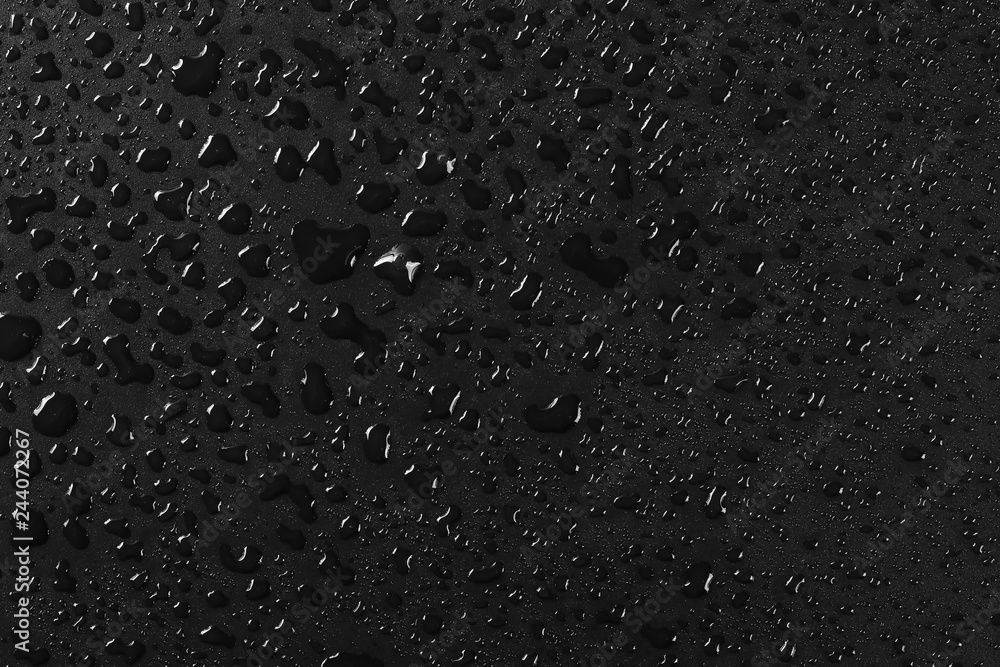 Water droplets on black background and texture Water droplets on black background and texture