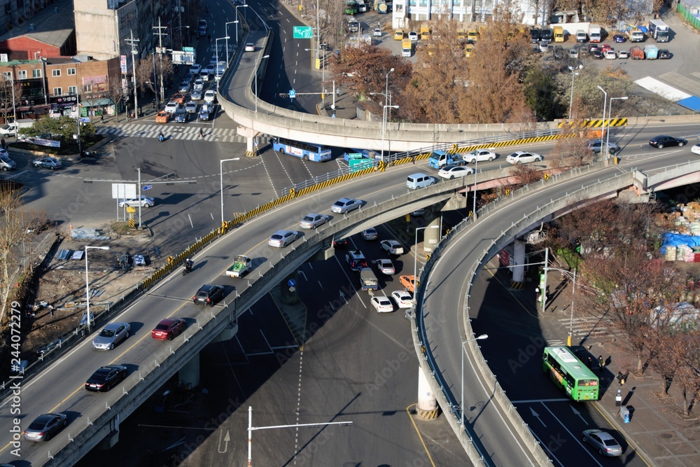 Naklejka premium 고가도로 풍경