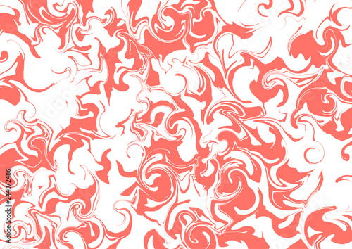 Marble background in living coral and white colors
