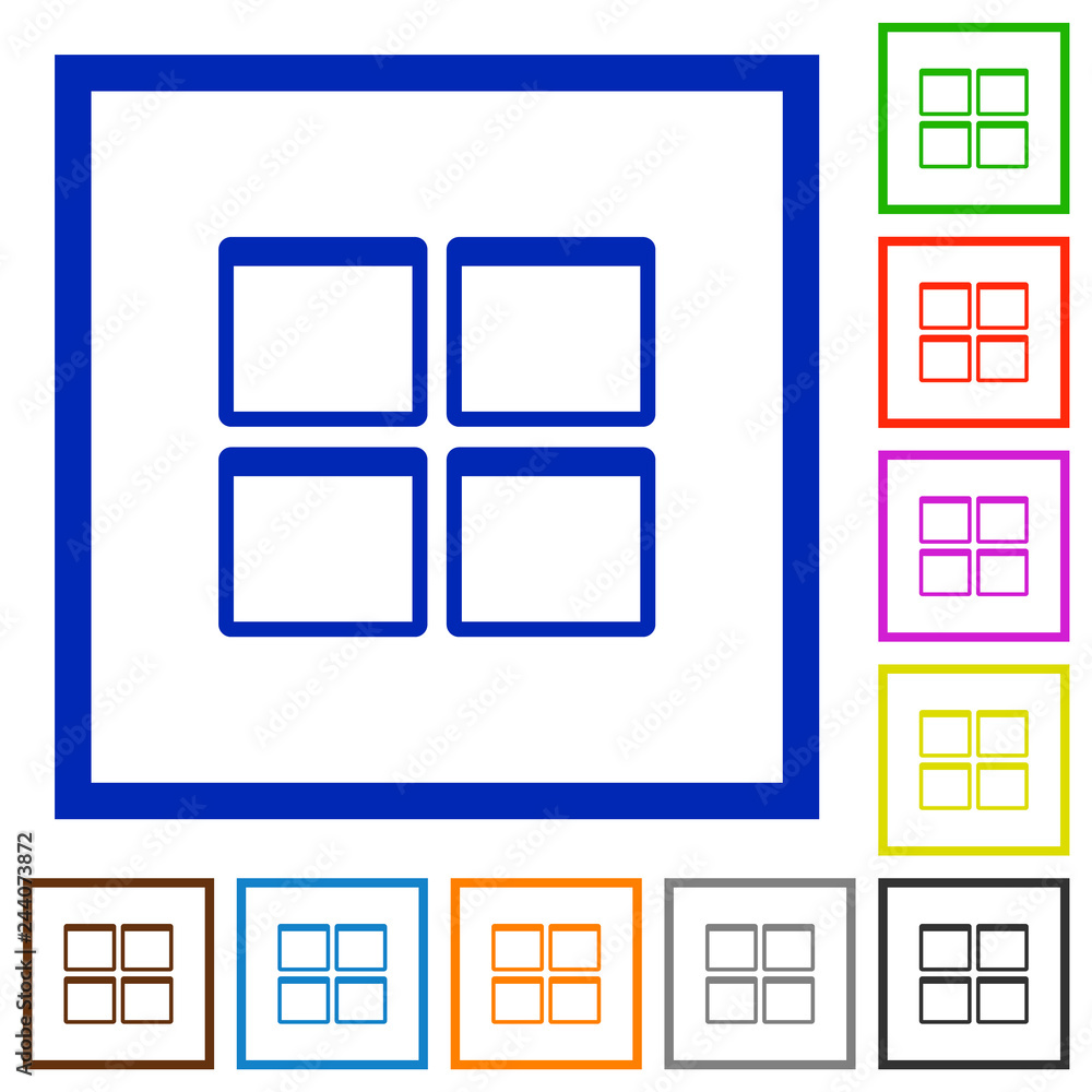 Admin dashboard panels flat framed icons Admin dashboard panels flat framed icons