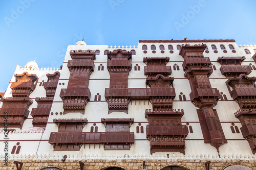 Old city in Jeddah, Saudi Arabia known as Historical Jeddah. Old and heritage Windows and Doors in Jeddah.Saudi Arabia  photo