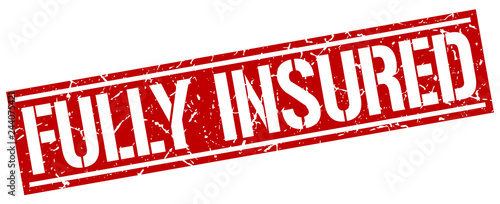 fully insured square grunge stamp