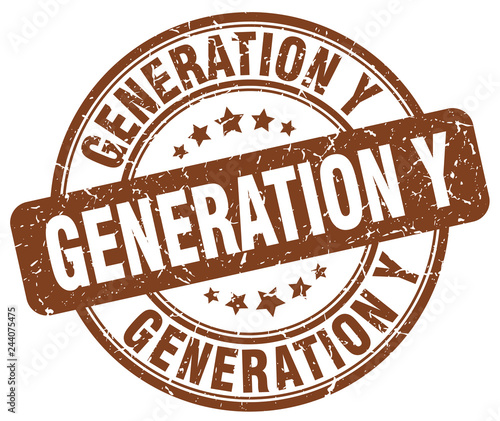 generation y brown grunge stamp