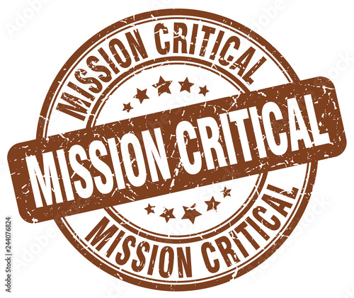 mission critical brown grunge stamp