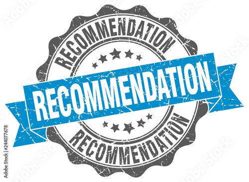 recommendation stamp. sign. seal