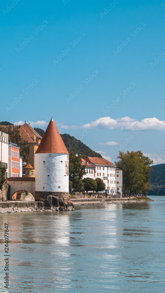 Smartphone HD wallpaper of beautiful view at Passau - Danube - Bavaria -  Germany Stock Photo | Adobe Stock