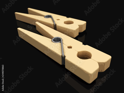 Wooden clothespins